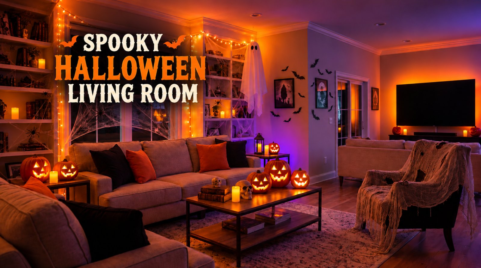 How to Turn Your Living Room Into a Spooky Haunted House for Halloween